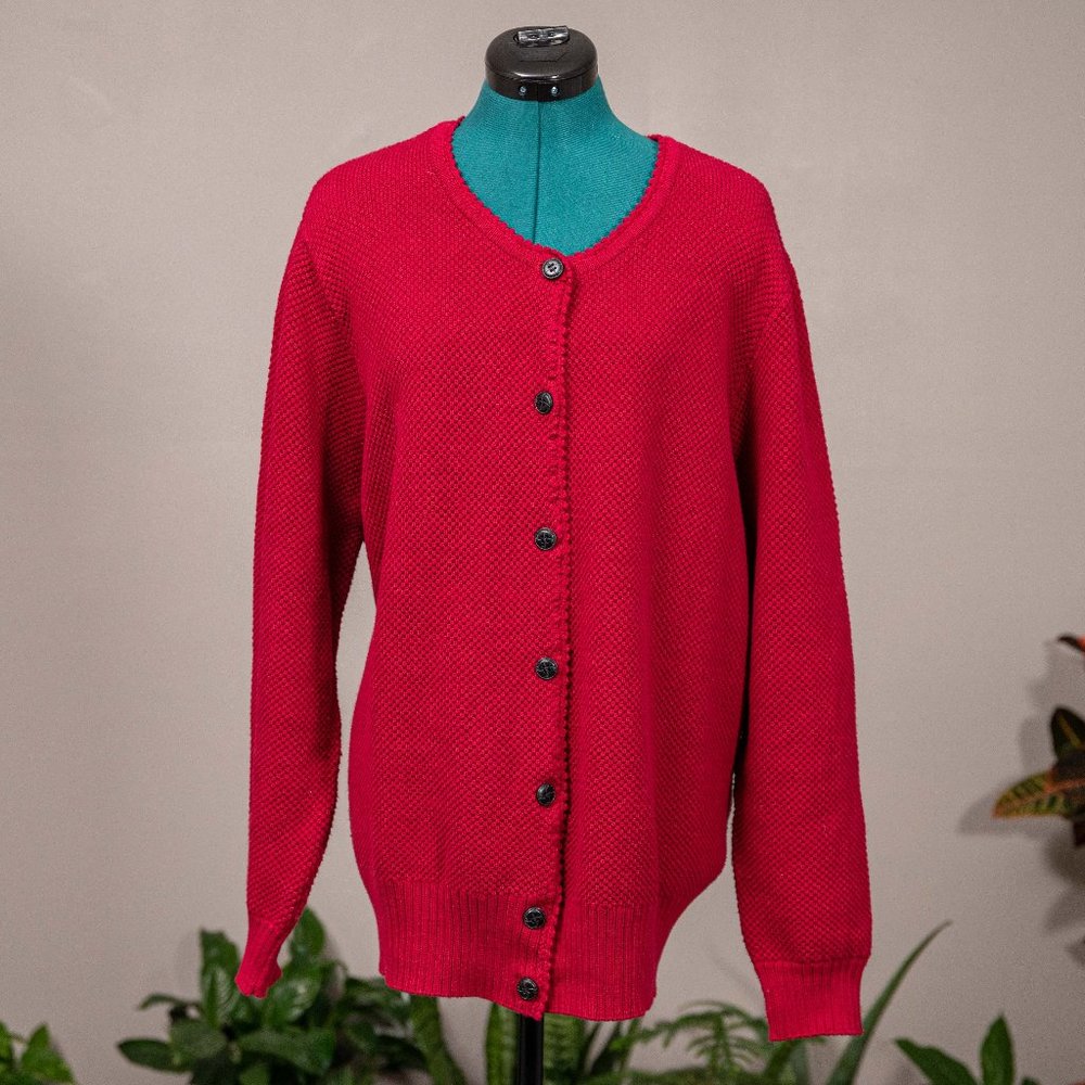 Vintage Pink Knit Cardigan Women's XXL